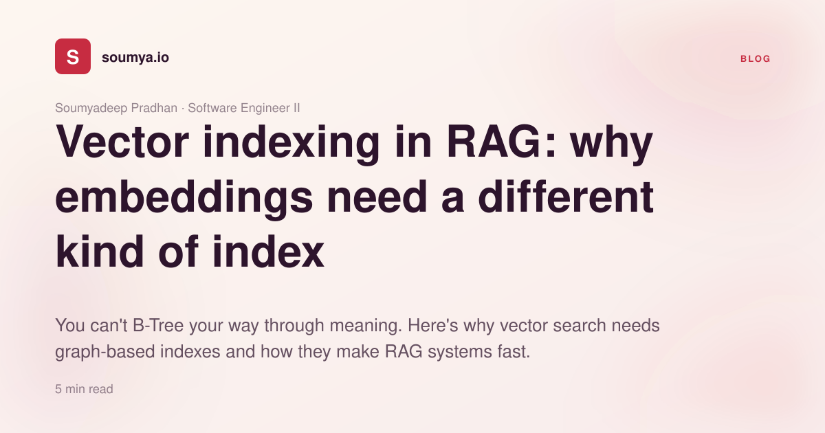 Vector indexing in RAG: why embeddings need a different kind of index ...